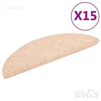 vidaXL Самозалепващи стелки за стъпала, 15 бр, 56x17x3 см, кафяви（SKU:132690, снимка 1