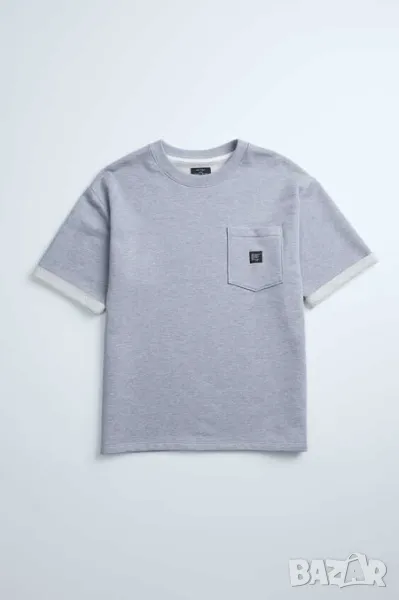Мъжка тениска с джоб Zara, 55% памук, 45% полиестер, Сива, XL, снимка 1