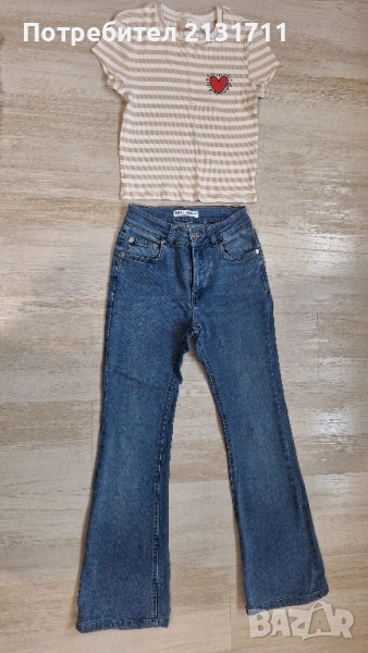 Дамски лот дънки pull&bear i блуза H&M , снимка 1