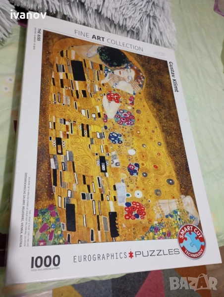 Пъзел Eurographics от 1000 части – Целувката, Густав Климт

, снимка 1