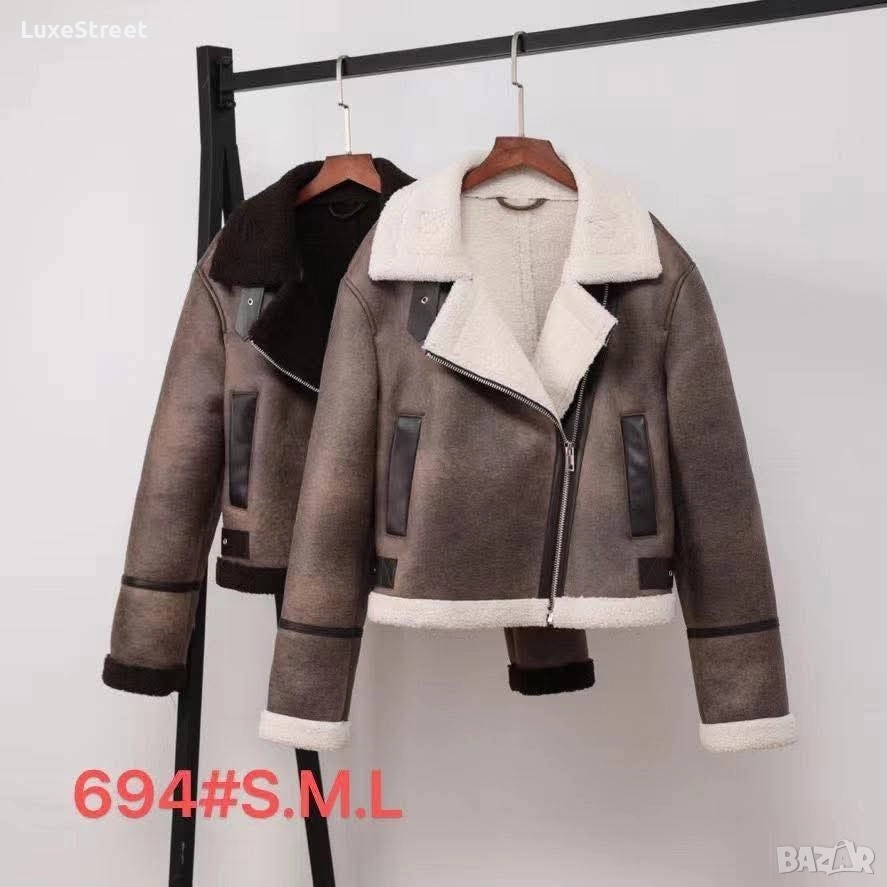 Дамски Кожени Якета с Каракул 🤍, снимка 1