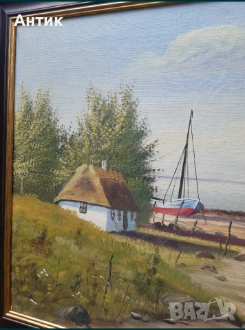 Красива Стара Картина Живопис Маслени Бои на Платно, снимка 6 - Антикварни и старинни предмети - 52630680