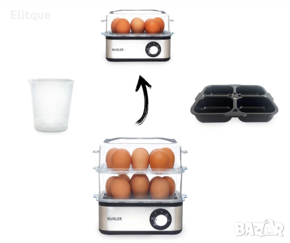 Комбиниран уред за варене на яйца и готвене на пара 2в1, снимка 3 - Други - 52843033