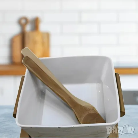 Керамичен съд - купа, с дървени аксесоари