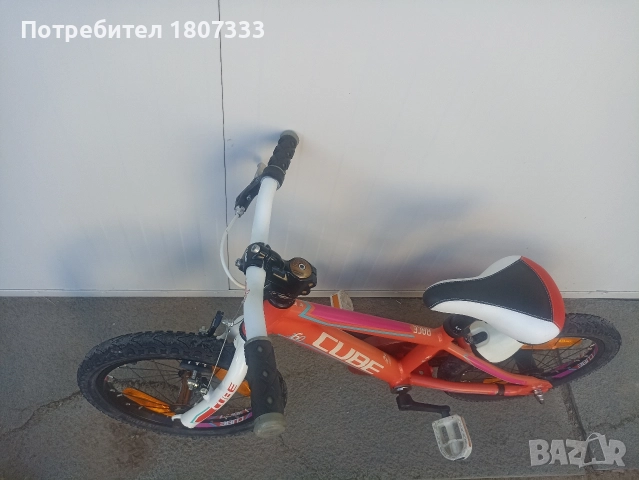 Детски алуминиев велосипед Cube 16", снимка 2 - Велосипеди - 52917324