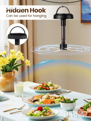 TOPK 3 броя акумулаторни вентилатори за маса, захранвани от USB, до 10 часа работа, снимка 5 - Други стоки за дома - 51720399