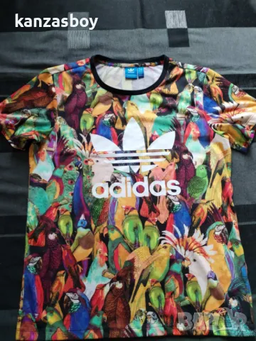 adidas Originals X Farm Passaredo T-Shirt - страхотна дамска тениска КАТО НОВА Л, снимка 8 - Тениски - 49653141