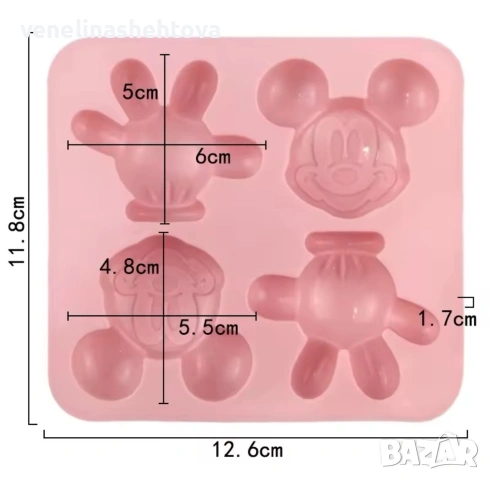 Мики Маус глава ръка силиконов молд форма сапун гипс лед шоколад фондан за декорация на торта , снимка 4 - Форми - 53363382