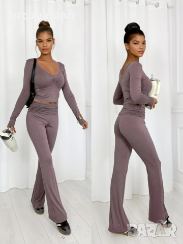 Дамски комплект от две части Lizzy, блуза и разкроени панталони, 5цвята , снимка 12 - Комплекти - 52997448