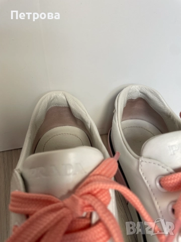 Кожени маратонки Prada 38 Оригинал, снимка 4 - Маратонки - 51543936