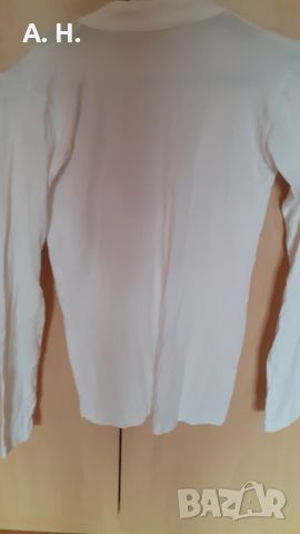 Бяла блуза с харбали, снимка 2 - Блузи с дълъг ръкав и пуловери - 19677222