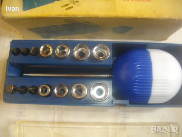 НОВА НЕМСКА РЕТРО ВИНТИДЖ ТРЕСЧОТЪЧНА ОТВЕРТКА С БИТОВЕ И ТОРСОВЕ ГЕДОРЕ КОМПЛЕКТ 16 БРОЯ ЧАСТИ