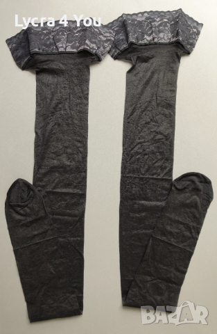 M/L нови черни луксозни силиконови чорапи, снимка 3 - Бельо - 52384178