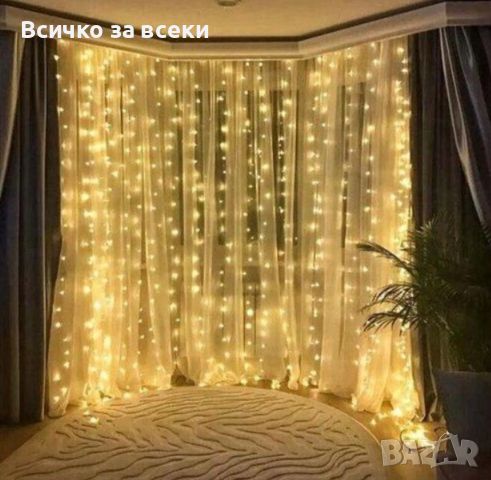 Коледна завеса от лампички  , снимка 1 - Декорация за дома - 45496066