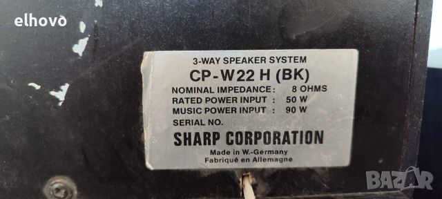 Тонколони Sharp CP-W22H(BK), снимка 3 - Тонколони - 45111808