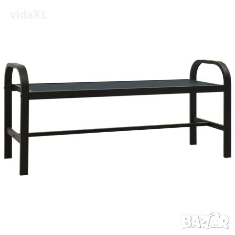 vidaXL Градинска пейка, 124,5 см, стомана и WPC, черна（SKU:317137, снимка 1 - Градински мебели, декорация  - 46173190