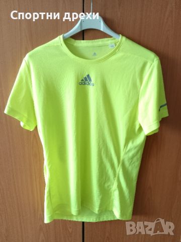 Жълта спортна тениска Adidas climalite (S) като нова, снимка 1 - Тениски - 46226539