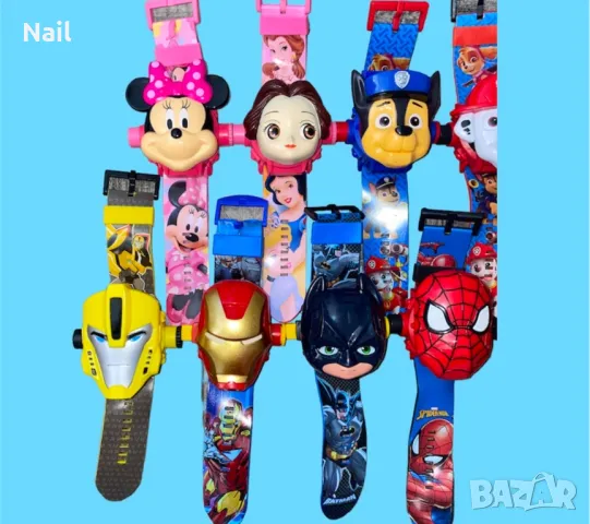 Детски Часовник с прожектор с различни супер герои Спайдърмен, Батман, Елза, снимка 5 - Детски - 38000866