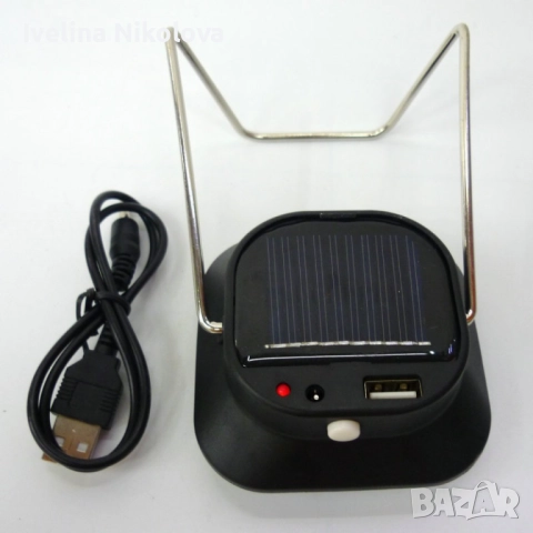 Лампа с карабинер, соларно презареждаща се батерия, ярка LED светлина, снимка 2 - Други - 51474537