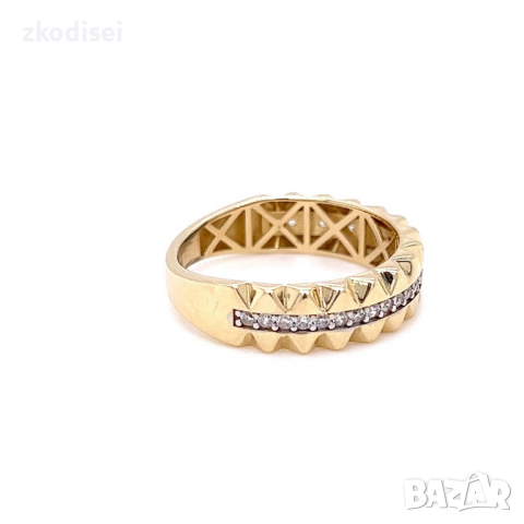 Златен дамски пръстен 2,96гр. размер:57 14кр. проба:585 модел:23086-1, снимка 2 - Пръстени - 44970472