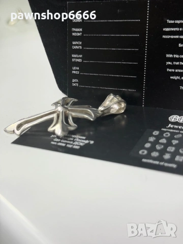 Сребърна висулка 925 / Сребърен кръст, снимка 6 - Колиета, медальони, синджири - 54026249