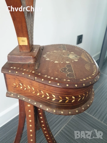 Стара индийска дървена тоалетка-кутия с огледало/инкрустации от слонова кост/113см, снимка 9 - Антикварни и старинни предмети - 51431921