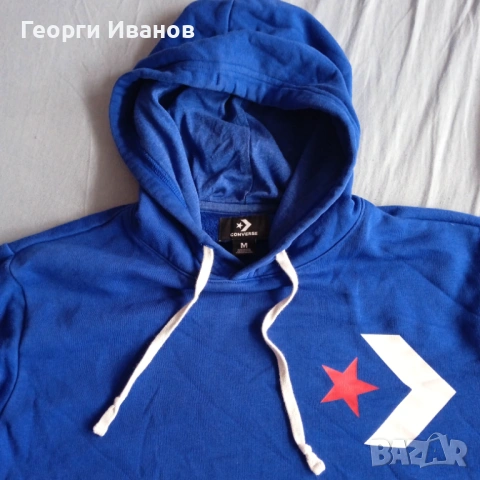 КАТО НОВ CONVERSE M/L QR-code 100% ОРИГИНАЛЕН суичър худи горница топ Royal Blue sweatshirt hoodie, снимка 3 - Суичъри - 53440465