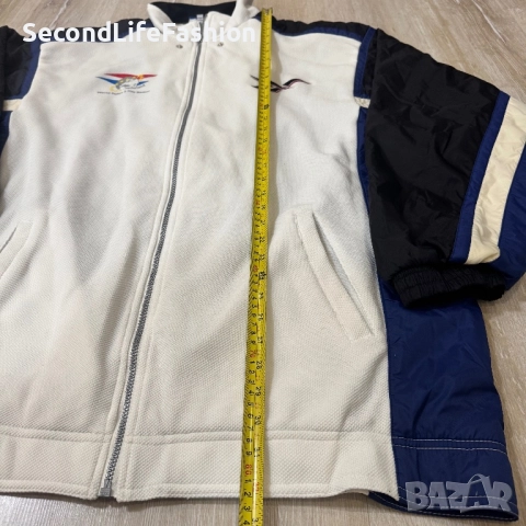 Reebok мъжко Винтидж яке World Police and Fire Games размер XXL, бяло и синьо с цип., снимка 3 - Якета - 52496455