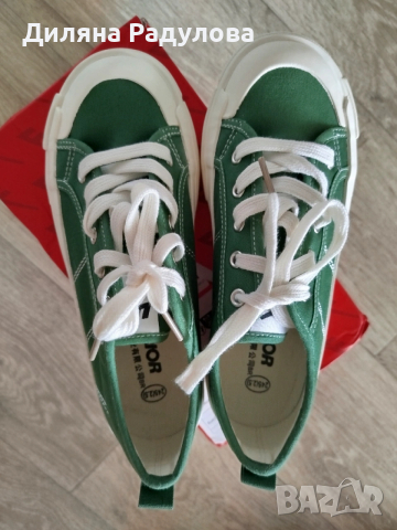 Зелени кецове - 38.5 номер, снимка 2 - Дамски ежедневни обувки - 54201465