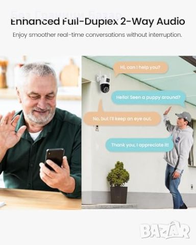 Нова ZOSI 6MP WiFi външна Камера с Двойна Леща и Нощно Виждане, снимка 4 - IP камери - 46505055