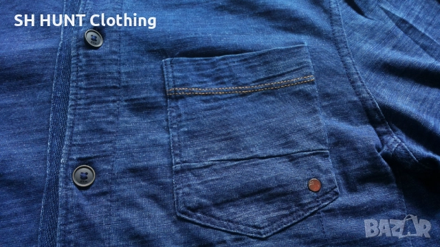 G-STAR VAN JONES INDIGO SHIRT Размер M - L мъжка еластична риза 12-60, снимка 8 - Ризи - 52795013