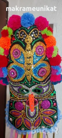 Продавам кукерска маска, гугла, уникат, Новодел, авторски модел, етно, Сурва, Кукерландия , снимка 12 - Колекции - 42314889