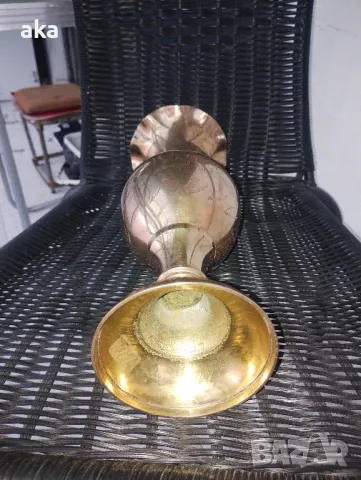 МАСИВНА бронзова - месингова - ВАЗА 800ГР.31 СМ., снимка 3 - Нумизматика и бонистика - 49862611