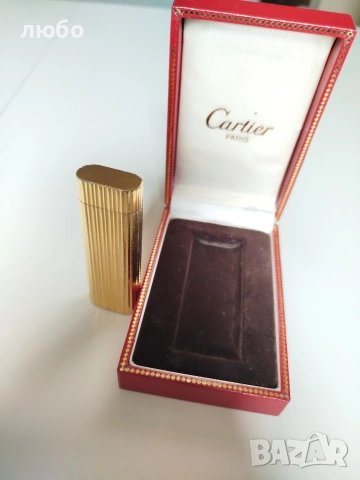 ЗАПАЛКА CARTIER PARIS Във Златно Покритие 20 м Работи Перфектно Не Изпуска Газ , снимка 9 - Други ценни предмети - 53959986