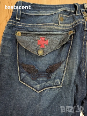 $229 Мъжки дънки Robin's Jean Mens Blue Denim Sz 38 W L 34" Red Cross Croco Made In USA , снимка 9 - Дънки - 53980755