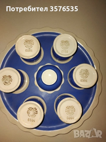 Антикварен сервиз за яйца Villeroy & Boch Dresden (1874-1909) Кобалт, снимка 7 - Антикварни и старинни предмети - 53652128