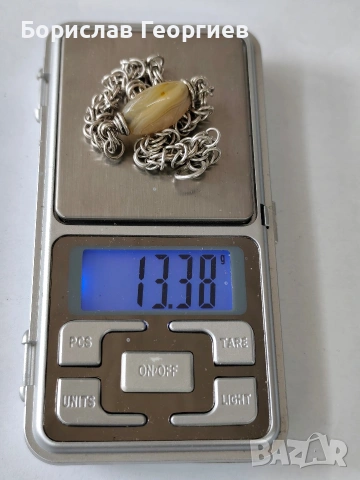 Сребърна гривна с ахат 950, снимка 5 - Гривни - 53945252