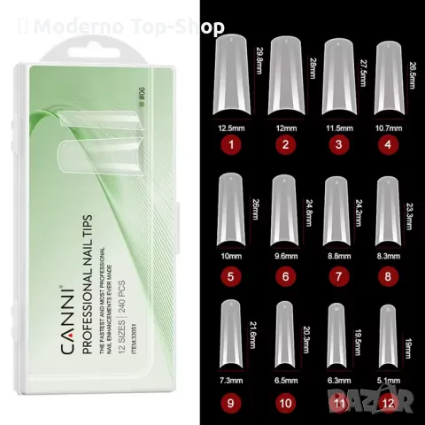 Гел типсове „CANNI“ Балерина,Овал,Остър бадем, Бадем 240 бр. различни модели разгледай обявата ни., снимка 2 - Продукти за маникюр - 49678886