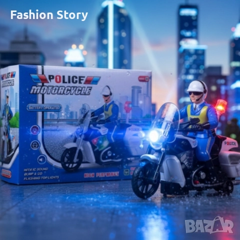 Полицейски мотор със светлини и звук – движение, екшън и усмивки, снимка 3 - Коли, камиони, мотори, писти - 51812458