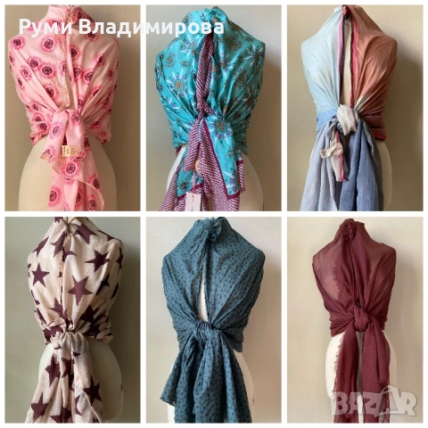 Тъмночервен шал Beck Sondergaard от 90 % модал и 10 % кашмир, снимка 5 - Шалове - 53601730