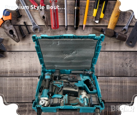 Комплект от акумулаторен перфоратор, ъглошлайф 125 мм, гайковерт и винтоверт 36V с 2 броя батерии , снимка 2 - Други инструменти - 53694356