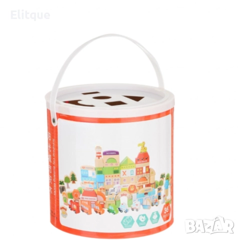 Комплект дървени блокчета, 120 части, снимка 5 - Образователни игри - 52716330