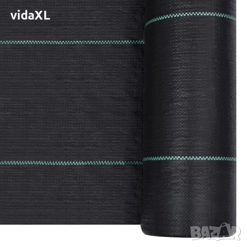 vidaXL Мрежа за мулчиране, матово черна, 1x200 м（SKU:313063）, снимка 2 - Други - 52980690