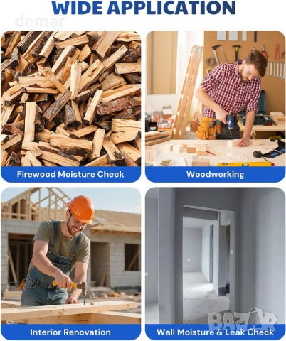 AWT-590 Акумулаторен безщифтов влагомер за дърво, гипсокартон и зидария, снимка 6 - Други стоки за дома - 53647533