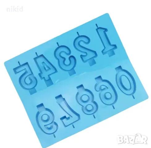 Цифра цифри числа за направа на свещ свеши силиконов молд форма фондан шоколад гипс смола , снимка 6 - Форми - 50231874