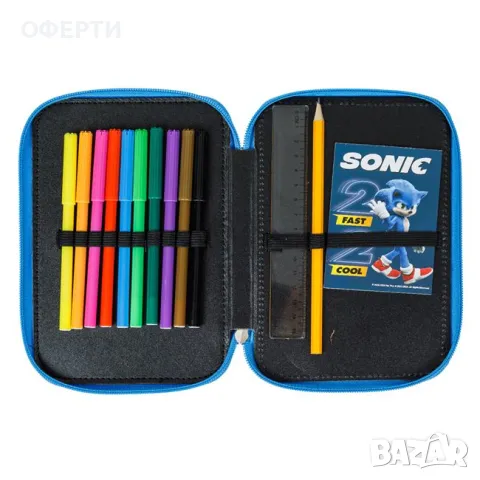 Несесер Double Blue Sonic 2 The Hedgehog 13.5x20x5cm  арт No226755, снимка 3 - Раници - 46921529