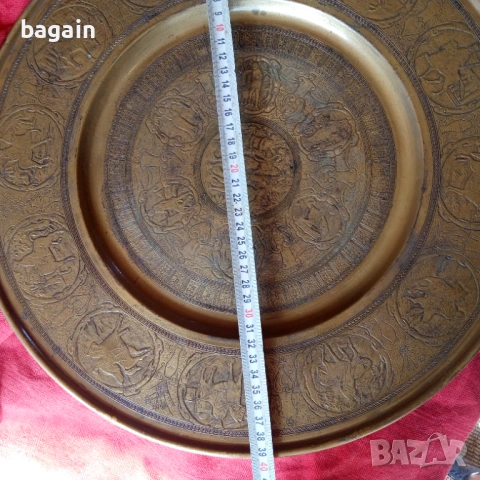 Уникален бронзов поднос., снимка 10 - Антикварни и старинни предмети - 54260840