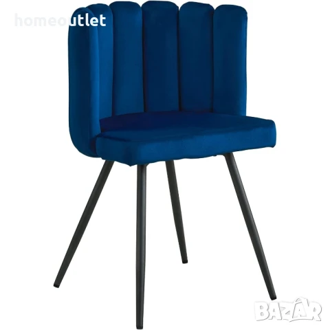 ПРОМОЦИЯ Кадифен трапезен стол с атрактивен дизайн, к-т от 2 бр CLIPOP LFCC-DC-0129BU, снимка 2 - Столове - 50710303