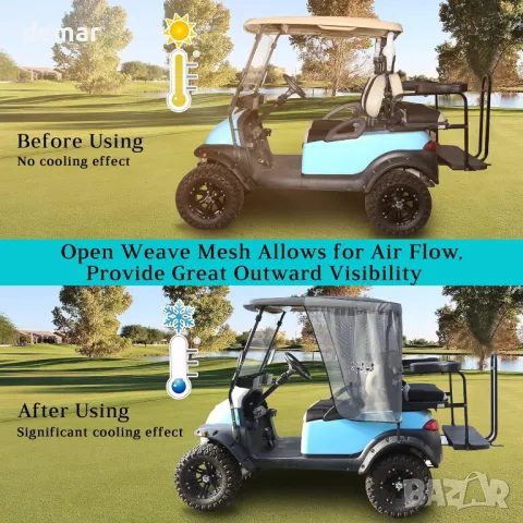 10L0L Сенник за голф количка за 2 пътници за Club Car Precedent и EZGO TXT, снимка 4 - Голф - 49931390