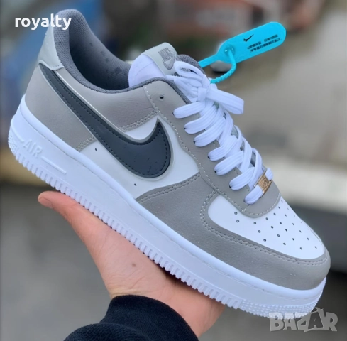 Мъжки маратонки Nike Air Force 1 бяло и сиво, снимка 5 - Маратонки - 51637472